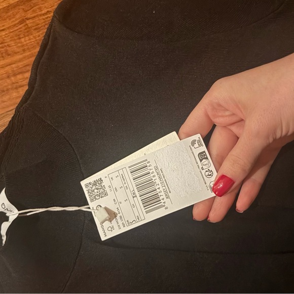 NWT Mango Black Cut-Out Short Sleeve Top - Picture 6 of 8